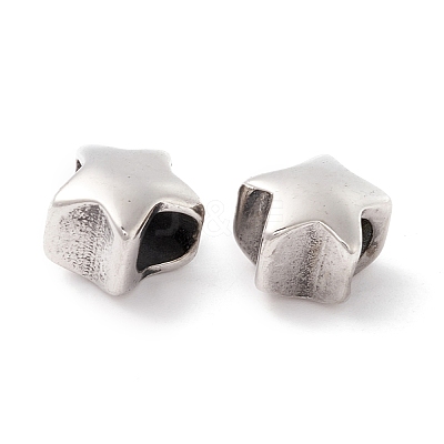 304 Stainless Steel European Beads STAS-M298-08AS-1