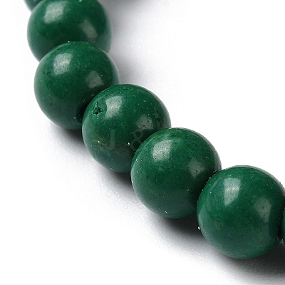 Natural Mashan Jade Beaded Stretch Bracelet BJEW-P207-28-6MM-01-1