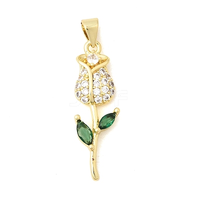 Brass Micro Pave Cubic Zirconia Pendants KK-A296-07E-G-1