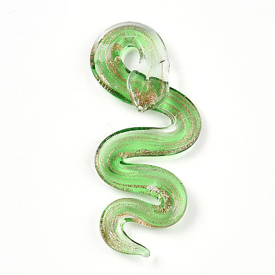 Handmade Gold Sand Lampwork Big Pendants LAMP-T023-11D-1