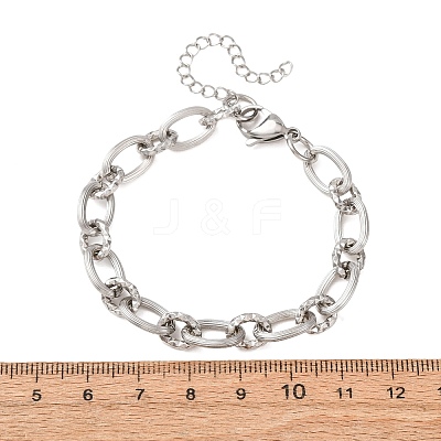 8MM 304 Stainless Oval Link Chain Bracelets SA-CBA725A-27P-1