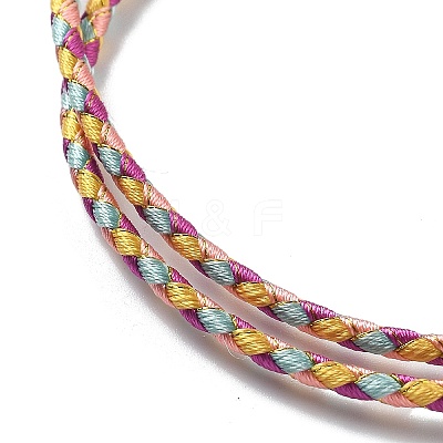 Polyester Cord Braided Necklace Makings MAK-L043-03G-24-1