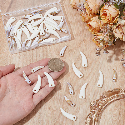 60Pcs 2 Styles Opaque Acrylic Pendants OACR-SP0002-34-1