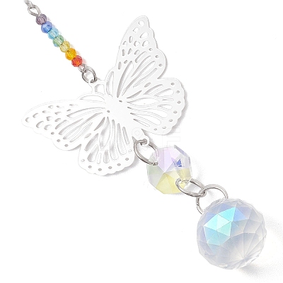 Glass Teardrop Hanging Suncatchers HJEW-JM04654-03-1