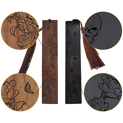 1 set Wood Bookmarks Set AJEW-CP0001-78J-1