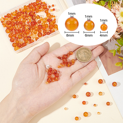 3 Strands 3 Styles Natural Carnelian Beads Strands G-GO0001-06-1