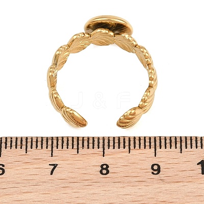 Shell Shape 304 Stainless Steel Cuff Ring Components SA-CBA098D-04G-A-1