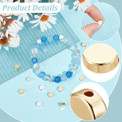 80Pcs 2 Colors Rack Plating Brass Beads KK-BBC0027-38-1