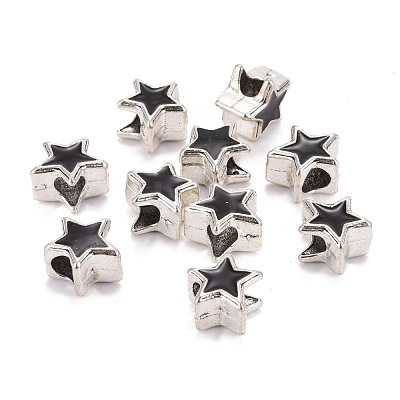 Alloy Enamel European Beads ENAM-I047-01AS-1