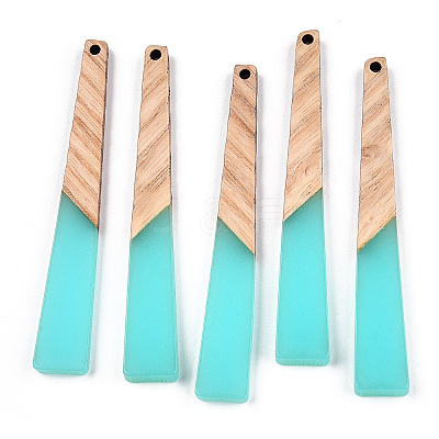 Translucent Resin & Walnut Wood Big Pendants RESI-N025-036-B01-1