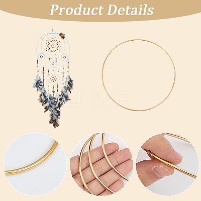 10Pcs Iron Ring for DIY Woven Net/Web with Feather IFIN-SP0001-56B-KCG-1