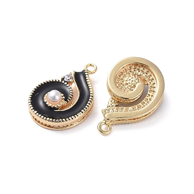 Brass Enamel Pendants LS-KK-I661-01G-B-1
