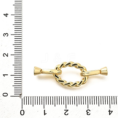 Oval Rack Plating Brass Fold Over Clasps KK-S508-14G-1
