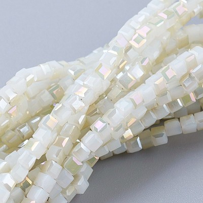Electroplate Glass Beads Strands X-EGLA-F121-HR-B01-1