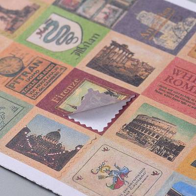 Postage Stamp Shape DIY Paper Label Paster Picture Stickers AJEW-L058-50-1