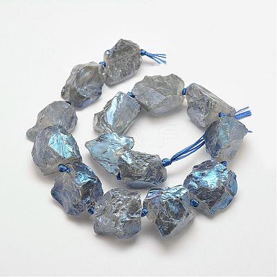 Electroplated Natural Quartz Crystal Beads Strands G-P267-01D-1