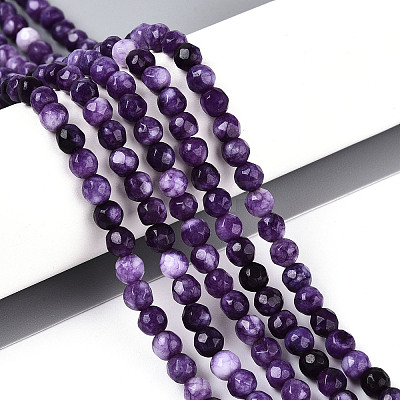 Dyed Natural White Jade Beads Strands G-T139-4mm-60-12-1