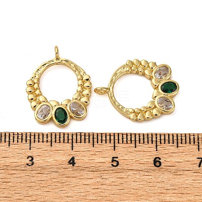 Brass Micro Pave Cubic Zirconia Pendants KK-P308-77G-1