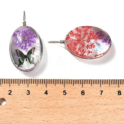 Transparent Glass Pendants GLAA-M048-07-1