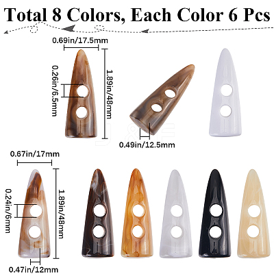 8 Styles Resin Buttons BUTT-GF0003-97-1