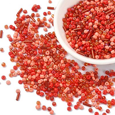 Opaque & Transparent Inside Colours Glass Seed Beads SEED-YW0002-17B-1