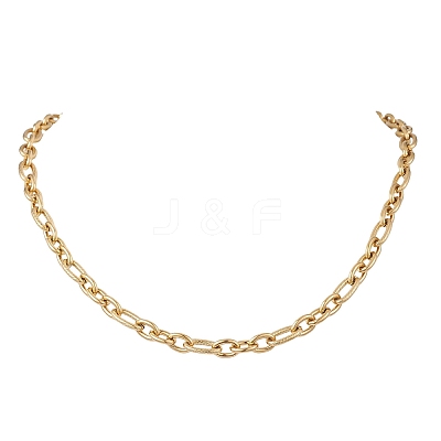 7MM 304 Stainless Steel Figaro Chain OT Necklaces NJEW-JN05706-1