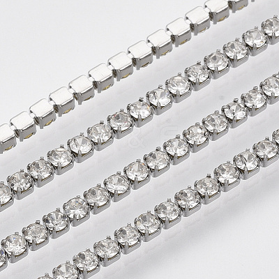 304 Stainless Steel Rhinestone Strass Chains CHS-R012-D-01-1