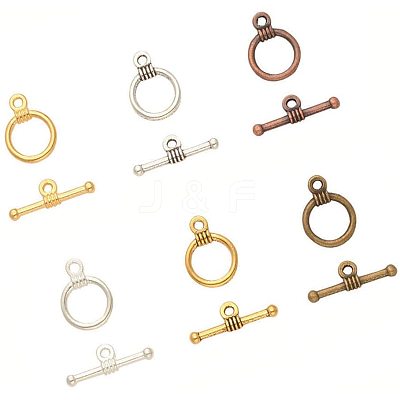 Tibetan Style Toggle Clasps TIBEP-PH0004-67-1