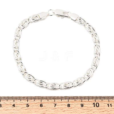 304 Stainless Steel Swirl  Link Bracelets for Women BJEW-K240-11S-1