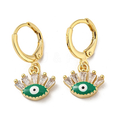 Golden Brass Dangle Leverback Earrings EJEW-A033-11G-02-1