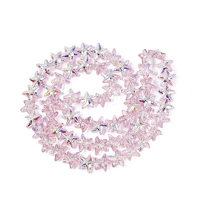 Electroplate Transparent Glass Beads Strands EGLA-Q136-01A-11-1