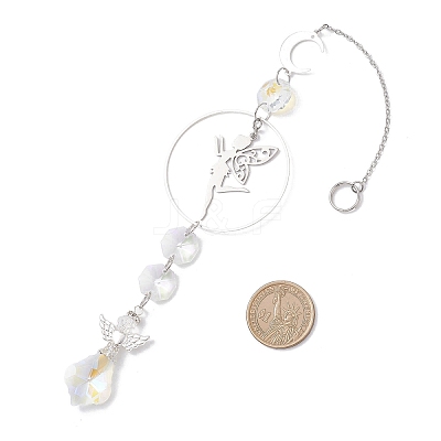 Alloy & Brass Fairy Hanging Suncatchers HJEW-JM04247-1