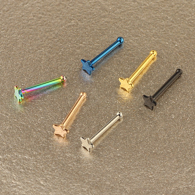 304 Stainless Steel Star Nose Bone Rings WGFF656-05-1