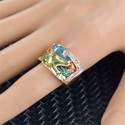 Alloy Rhinestone Wide Band Rings PW-WGE6E98-01-1