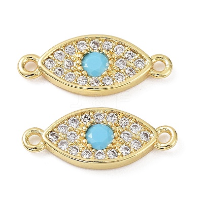 Rack Plating Brass Pave Cubic Zirconia Connector Charms KK-B076-09G-1
