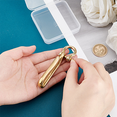 U-Shaped Brass Key Hook Shanckle Clasps KK-PH0004-97B-1