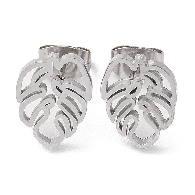 Non-Tarnish 304 Stainless Steel Stud Earrings X-EJEW-B022-08P-1