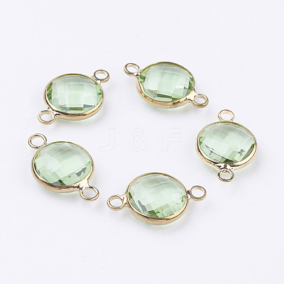 Golden Tone Brass Glass Links connectors GLAA-M004-A-23G-1