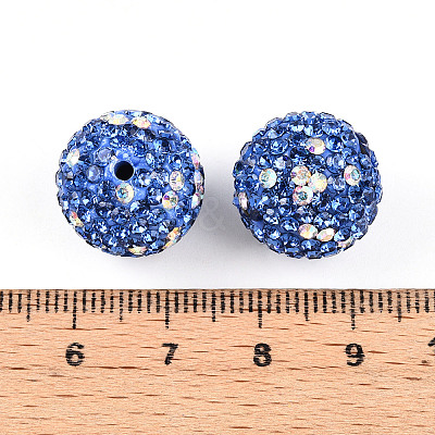 Polymer Clay Pave Rhinestone Beads X-RB-T018-01B-1