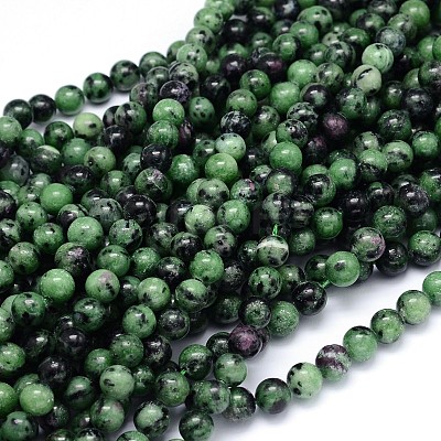 Round Natural Ruby in Zoisite Bead Strands X-G-F222-11-6mm-1