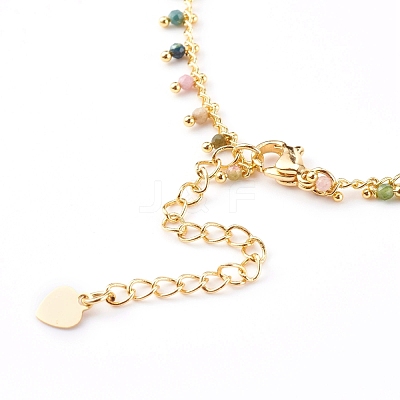 Natural Multicolor Tourmaline Charm Bracelets BJEW-JB05970-1
