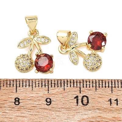 Brass Micro Pave Cubic Zirconia Charms KK-K408-53G-02-1