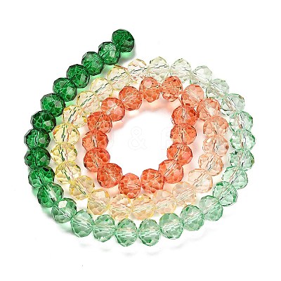 Transparent Painted Glass Beads Strands X1-DGLA-A034-T6mm-A04-1