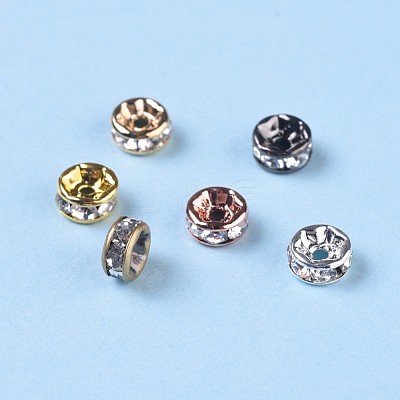 Brass Rhinestone Spacer Beads RB-X0013-09-NF-1