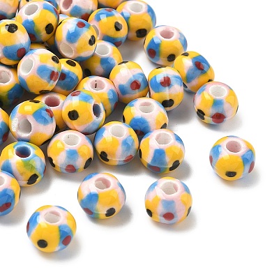 Handmade Porcelain European Beads PORC-C009-01A-1