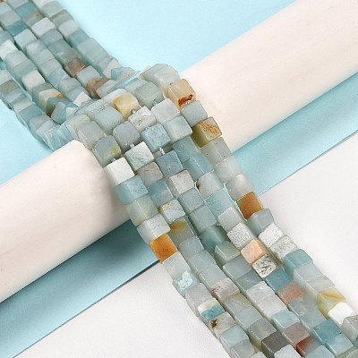 Natural Flower Amazonite Beads Strands G-G002-A06-1