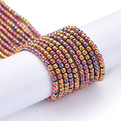 Electroplate Glass Beads Strands EGLA-K014-A-FP09-1