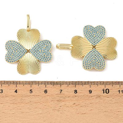 Brass Micro Pave Sky Blue Cubic Zirconia Pendants CU-CBA6938-07G-07-1