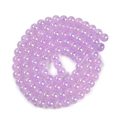 Baking Paint Electroplate Glass Beads Strands X-GLAA-G120-01D-1