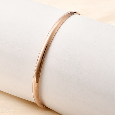 304 Stainless Steel Plain Bangles for Women BJEW-V004-02A-RG-1